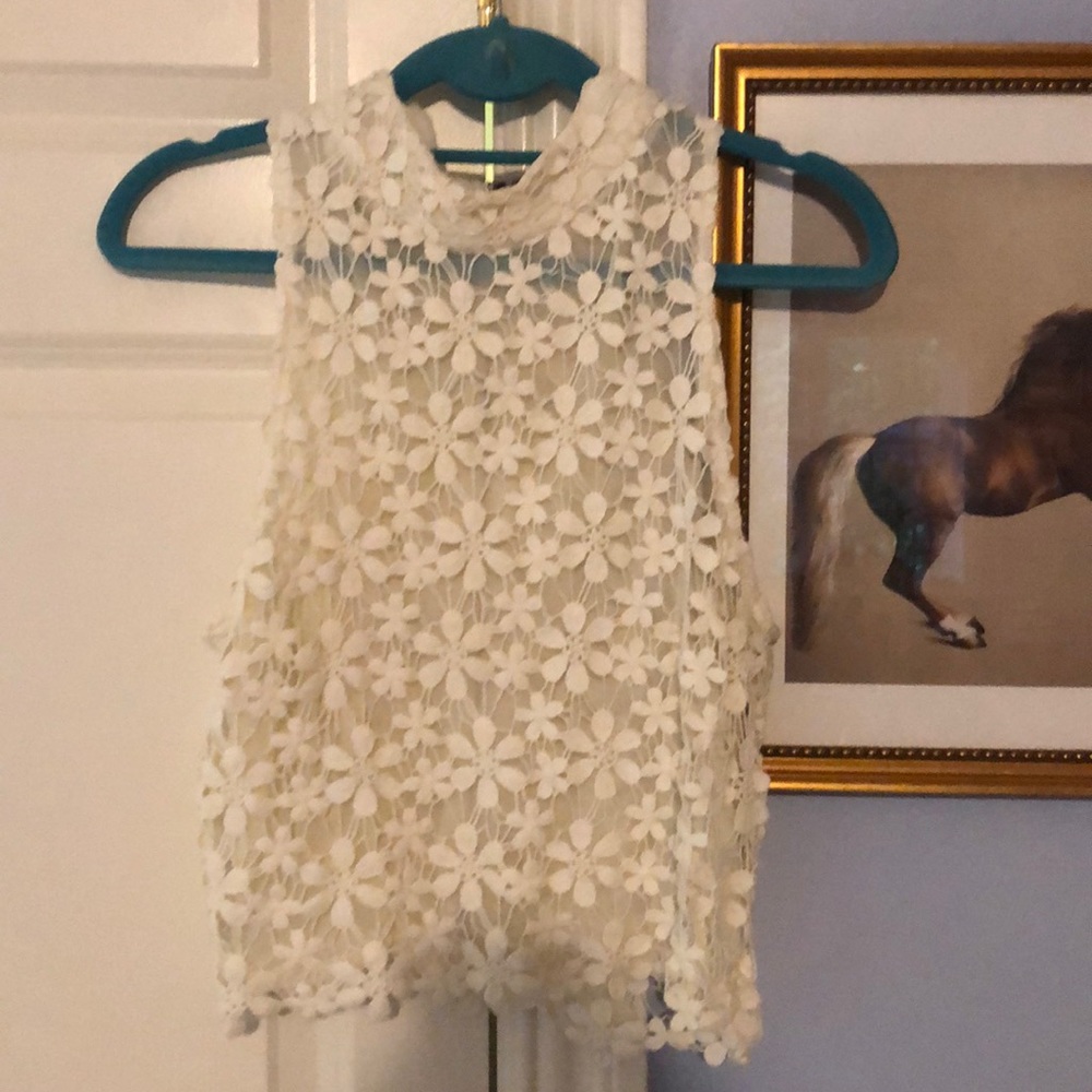 White lace tank top